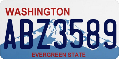 WA license plate ABZ3589