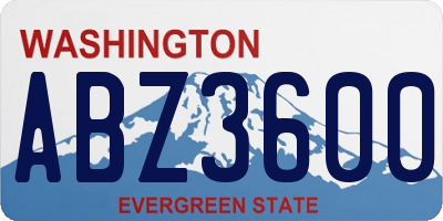WA license plate ABZ3600