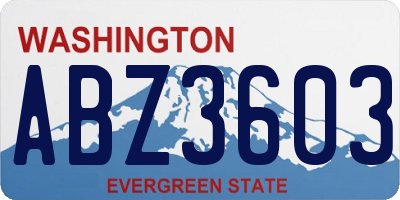 WA license plate ABZ3603