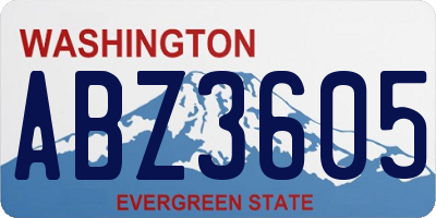 WA license plate ABZ3605
