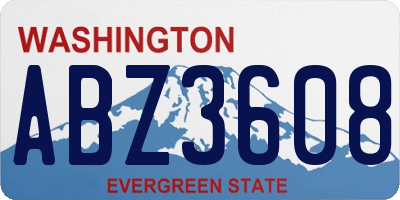WA license plate ABZ3608