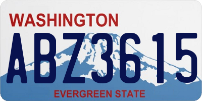 WA license plate ABZ3615