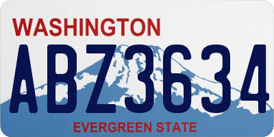 WA license plate ABZ3634