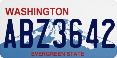 WA license plate ABZ3642