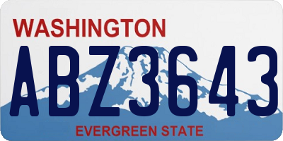 WA license plate ABZ3643