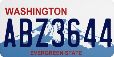 WA license plate ABZ3644