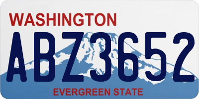 WA license plate ABZ3652