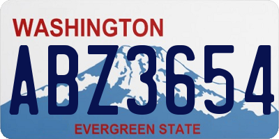 WA license plate ABZ3654