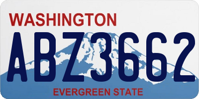 WA license plate ABZ3662