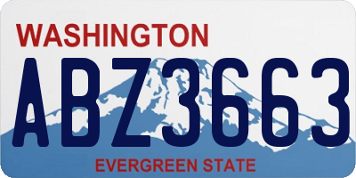 WA license plate ABZ3663