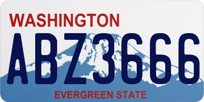 WA license plate ABZ3666