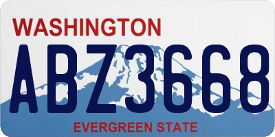 WA license plate ABZ3668
