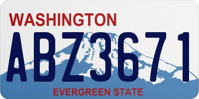 WA license plate ABZ3671