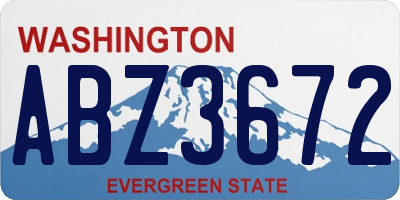WA license plate ABZ3672