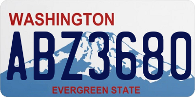WA license plate ABZ3680