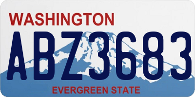 WA license plate ABZ3683