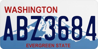 WA license plate ABZ3684