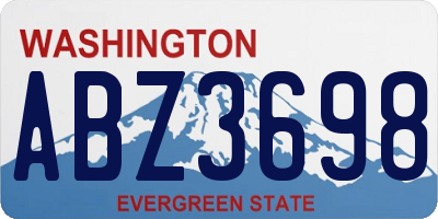 WA license plate ABZ3698