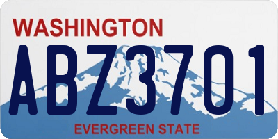 WA license plate ABZ3701