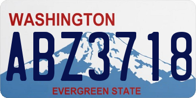 WA license plate ABZ3718