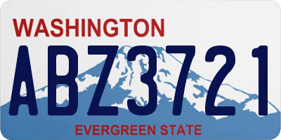 WA license plate ABZ3721