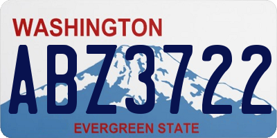 WA license plate ABZ3722