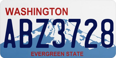 WA license plate ABZ3728