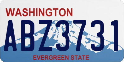 WA license plate ABZ3731
