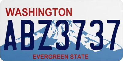 WA license plate ABZ3737