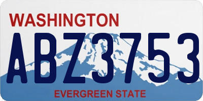 WA license plate ABZ3753