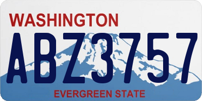 WA license plate ABZ3757