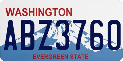 WA license plate ABZ3760