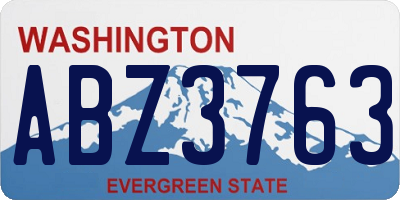 WA license plate ABZ3763