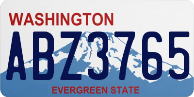 WA license plate ABZ3765