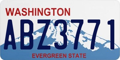 WA license plate ABZ3771