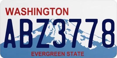 WA license plate ABZ3778