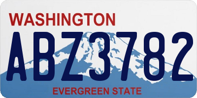 WA license plate ABZ3782