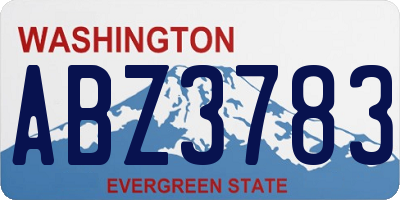 WA license plate ABZ3783