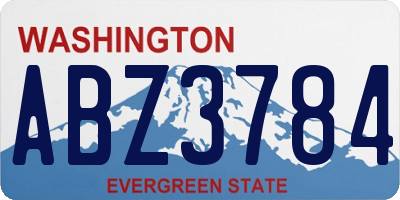WA license plate ABZ3784