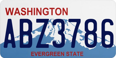 WA license plate ABZ3786