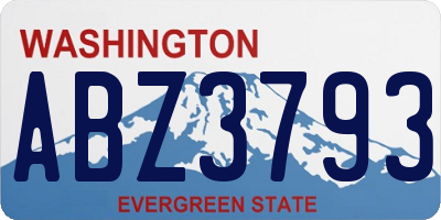 WA license plate ABZ3793
