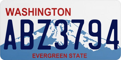 WA license plate ABZ3794