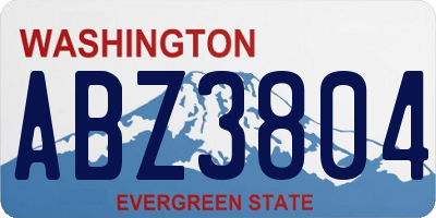 WA license plate ABZ3804