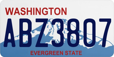 WA license plate ABZ3807