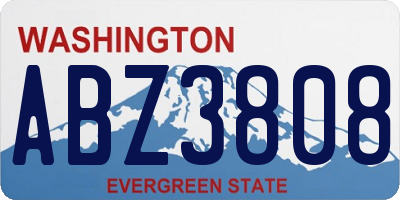 WA license plate ABZ3808