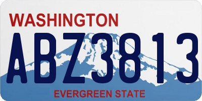 WA license plate ABZ3813