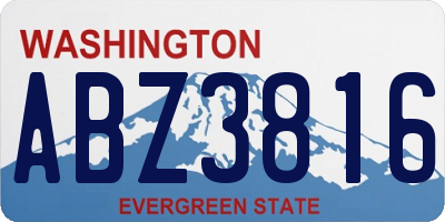 WA license plate ABZ3816