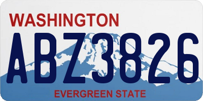 WA license plate ABZ3826