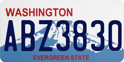 WA license plate ABZ3830