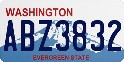 WA license plate ABZ3832